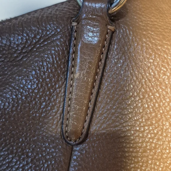 Coach Brown Pebbled Leather Kelsey Shoulder Bag - Picture 13 of 16